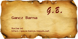 Gancz Barna névjegykártya